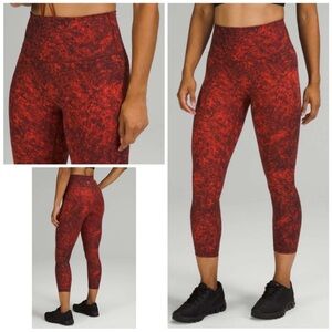 NWT Lululemon Wunder Under HR Train Leggings in Spray Leaf Fireside Size 4